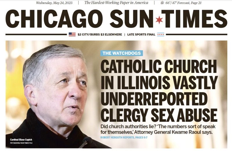 The front page of the Chicago Sun-Times on May 24, 2023