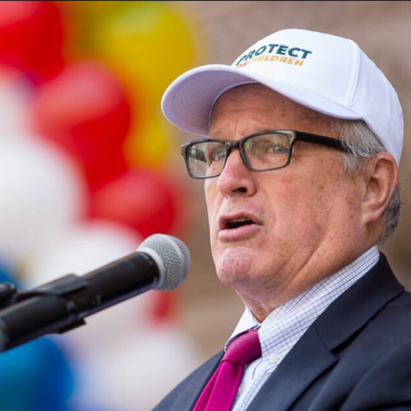 Sam Young addresses a rally and march to the LDS Church office building in Salt Lake City. (Trent Nelson | Salt Lake Tribune)